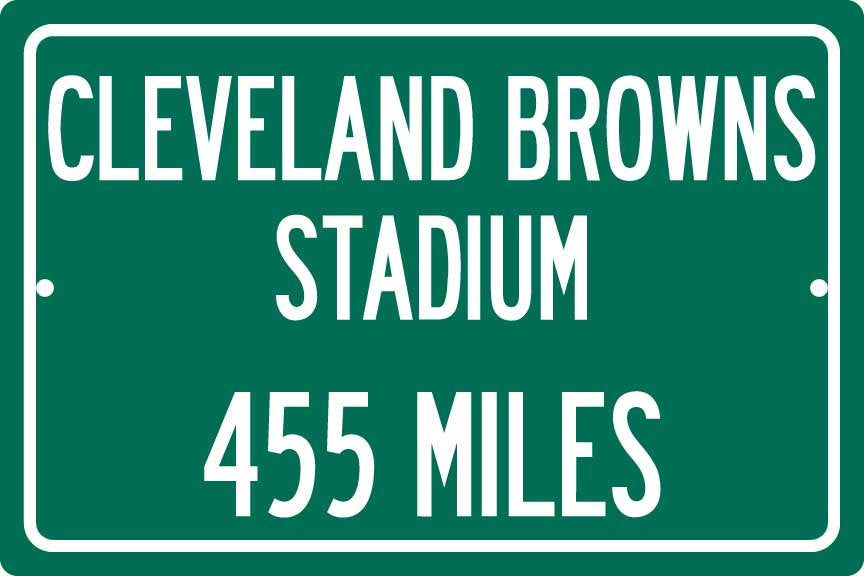 Personalized Highway Distance Sign To: Cleveland Browns Stadium, Home –  Travelsigns